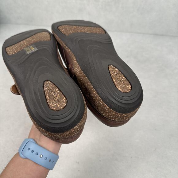 Aetrex Clog Shoes Womens Size 8 Brown Leather Braided Buckle Slip On Comfort - Picture 12 of 14